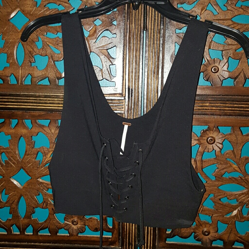 Free People Lace Up Crop Top